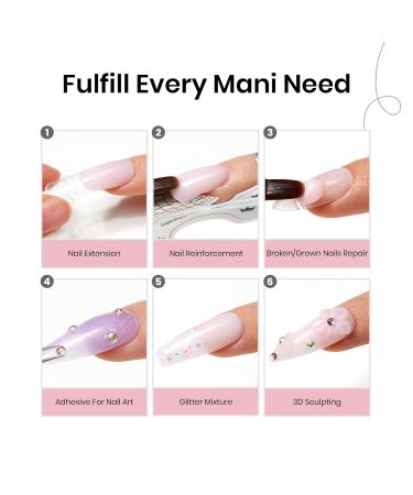 Beetles Poly Nail Extension Kit - 12 Colors Pink Nude & Glitter Gel for Easy DIY Nail Art | Perfect Gift for Women - Buy Online on SooperMarket.com