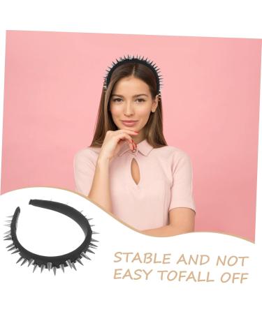Gogogmee Studded Black Headband Headbands for Teen Embellished Headbands for Women Thin Headband No Slip Headband for Women Punk Rock Accessories Statement Headbands for Women - Buy Online on SooperMarket.com