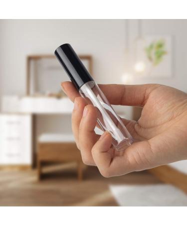 GTHER 10PCS 10ML Empty Lip Gloss Containers with Wand - Refillable Lip Balm Bottles for DIY Lip Samples - Black Top - Buy Online on SooperMarket.com