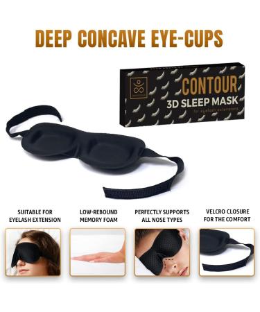 Samadhaan 3D Sleep Mask Deep Orbit - Ultra Light Weight & Comfortable Concave Molded Night Mask for Eyelash Extensions - Black - Buy Online on SooperMarket.com