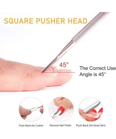 2 Pcs Stainless Steel Cuticle Pusher & Peeler Set for Nail Care | Dual Head Nail Scraper for Fingernails & Toenails - Professional UV Gel Polish Remover Tool - Buy Online on SooperMarket.com