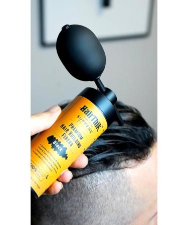 HairThik Hair Building Fibers - Thicker Fuller Hair Solution for Men & Women | 55g Black - Instantly Fill Fine & Thinning Hair - Buy Online on SooperMarket.com