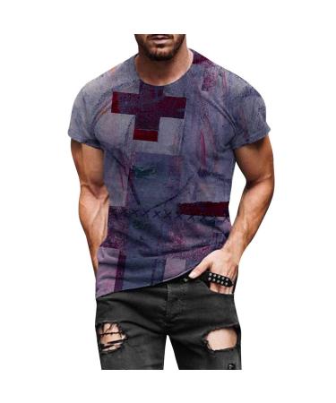 BEUU Mens Christ Belief Cross Print Hiking Athletics Tee Tops Crewneck Tshirts Summer Short Sleeve T-Shirts for Mens Wine-273 Medium