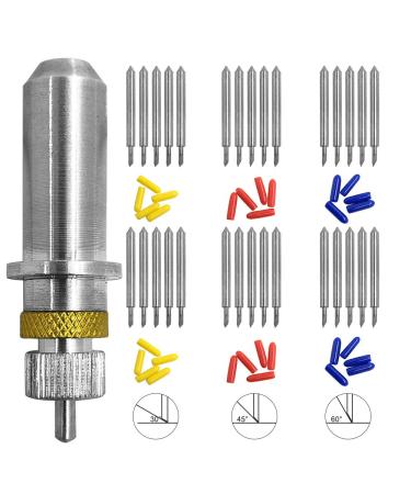 30 pcs (30/45/60 Degree) AFUNTA Blade Vinyl Cutter Plotter Cutting Blades for Roland & Most Domestic and Imported Plotter with Blade Holder Base