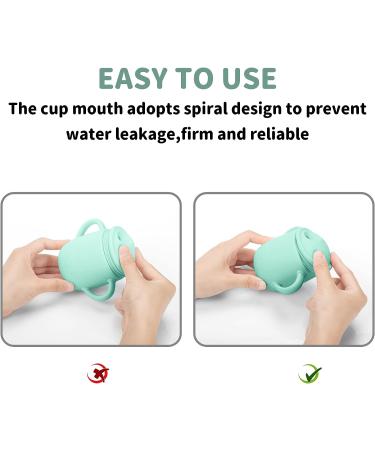 Adocham Silicone Baby Cup with Straw & Handles | BPA-Free Toddler Sippy Training Cup 5oz (Cyan) - Buy Online on SooperMarket.com