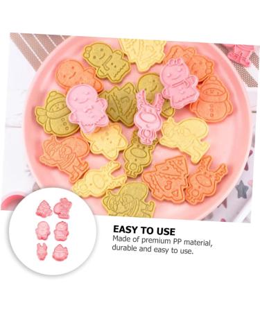 Cabilock 12 Pcs Biscuit Mold Christmas Embossing Mold Silicone Chocolate Mould Tool 3D Pink Pp Household - Buy Online on SooperMarket.com