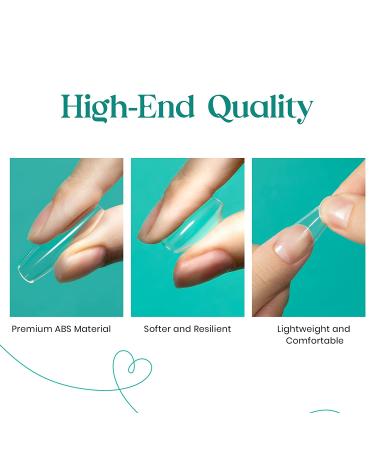 Beetles 500Pcs Long Coffin Fake Gel Nail Tips with Glues - Clear Press On Nails for Acrylic/Dip Powder/Poly Gel Extensions - Halloween Nail Art Design - Buy Online on SooperMarket.com