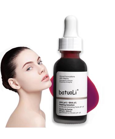 AHA 5% + BH_A 1% Peeling Solution Smooth Skin Exfoliating Facial Serum -Acid Serum For Acne Blackheads & Open Pores Blackhead Remover Reduces Excess Oil & Bumpy Texture 32ml