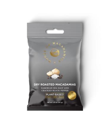 Macadamia Seasoned Nuts, Namibian Sea Salt & Cracked Pepper, 12 x 1.41oz - Keto, Vegan, Paleo, Gluten-Free, Sugar-Free