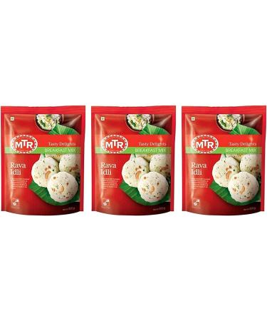 MTR Instant Ready Mix Various Flavours - Traditional South Indian Breakfast Tasty and Healthy - Easy to Prepare Snacks - Rava Idli 500g (Pack of 3) Rava Idli 500g Pack of 3
