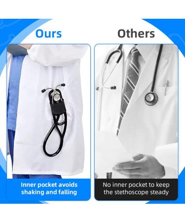 Leather Stethoscope Holder Hip Clip - Black Holster with Inner Pocket & Velcro for Doctors Nurses EMTs | Buy Online - Buy Online on SooperMarket.com