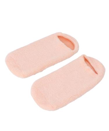 Moisture socks 2 pieces of moisture socks repair rough skin one-piece design essential oil gel layer spa socks soft moisturizing gel socks for at home (pink)