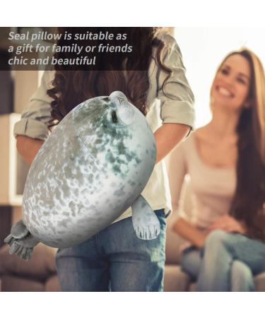 Chubby Seal Pillow 60CM - Cute Grey Plush Animal Toy for Kids and Adults - Buy Online on SooperMarket.com