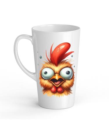 White Ceramic Kids Chicken Mug - Large 483 ml Perfect for Hot Chocolate or Milk Fun and Easy to Use