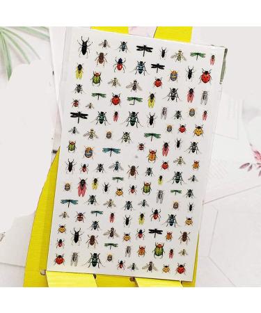 2Sheets 3D Nail Sticker Insect Bee Design Dragonfly Nail Art Decorations Stickers Foil Decals Manicure Accessories Nails Decoraciones (341)