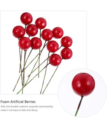 ABOOFAN 432 Pcs Diy Foam Red Fruit Berry Fall Berries for Crafts Red Berries Nativity Decor Faux Berries Branches Christmas Tree Filler Christmas Craft Wreath Pick Artificial Accessories - Buy Online on SooperMarket.com