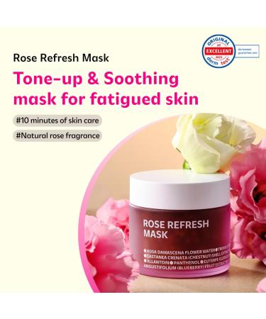 isoi Bulgarian Rose Refresh Mask 80g | Hydrating Korean Skin Care with 70% Rose Water | Deep Hydration & Soothing Treatment for Radiant Skin - Buy Online on SooperMarket.com