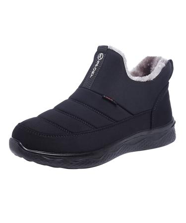 Rainproof shoes ladies snow winter lined shortly boots ankle boots flat outdoor slippery stylish gloves boots hiver warm leisure superfit snowboots shoes 40 EU black