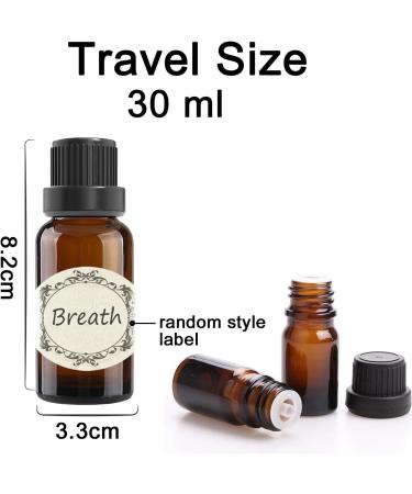 Alledomain 5Pcs 30ml Amber Glass Essential Oils Bottles with Black Cap/Dropper/Label Empty Bottle Refillable Sample Container for Massage oil/Aromatherapy/Perfume/Fragrance Oil 5pcs * 30ml - Buy Online on SooperMarket.com