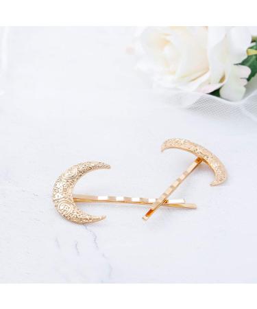 Tgirls Fashion Crescent Moon Hair Clips - Gold Hair Accessories for Women and Girls - Buy Online on SooperMarket.com