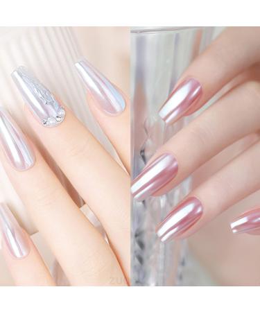 Chrome Nail Powder Set - Metallic Mirror Effect, Mermaid Aurora, White Pearl, Holographic Glitter Dust - Nail Art Decoration Kit - Buy Online on SooperMarket.com