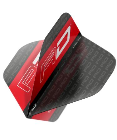 RED DRAGON Hardcore XT RD Logo Extra Thick Standard Dart Flights - 4 Sets Per Pack (12 Dart Flights in Total) Black and Red