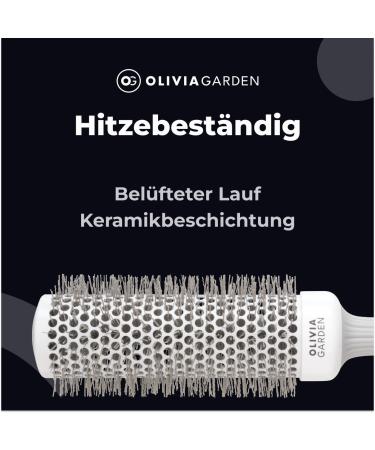 Olivia Garden Expert Blowout Speed Hairbrush - 45 White & Grey - Ideal for Fast Flawless Styling | International Shipping Available - Buy Online on SooperMarket.com
