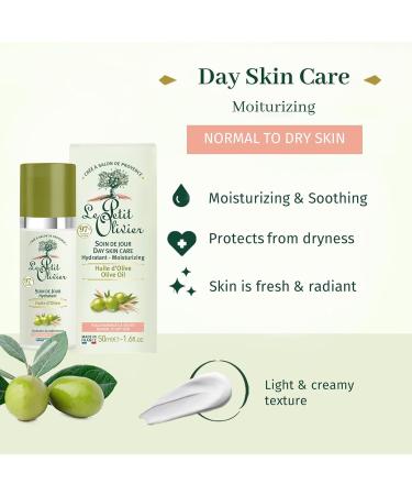 Le Petit Olivier Moisturizing Day Skin Care | Olive Oil-Enriched Soothing & Hydrating | Natural Ingredients | Silicone Free | For Normal to Dry Skin | 1.6 oz - Buy Online on SooperMarket.com