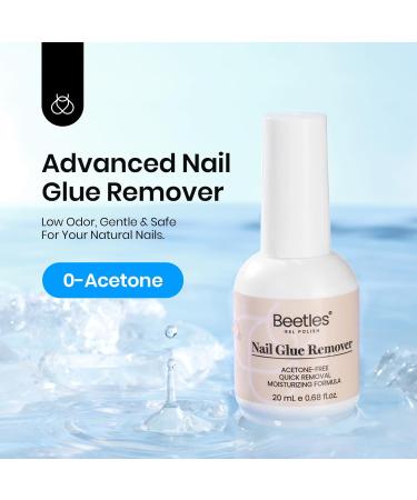 Beetles Nail Glue Remover 20ml - Effective False & Press-On Nails Adhesive Remover with Cuticle Pusher | Not for UV Gel or Gel Polish - Buy Online on SooperMarket.com