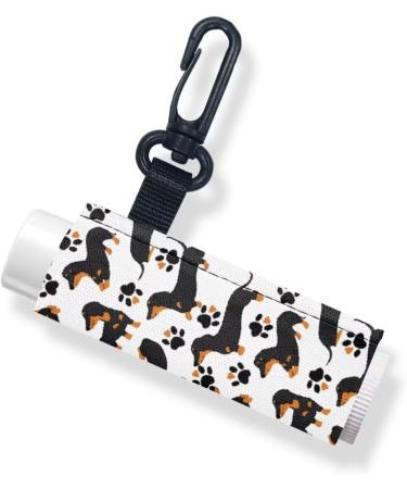 Dachshund Cartoon Keychain Chapstick Holder - 2 Pack Lip Balm & Lipstick Case for Women | Unique & Stylish - Buy Online on SooperMarket.com