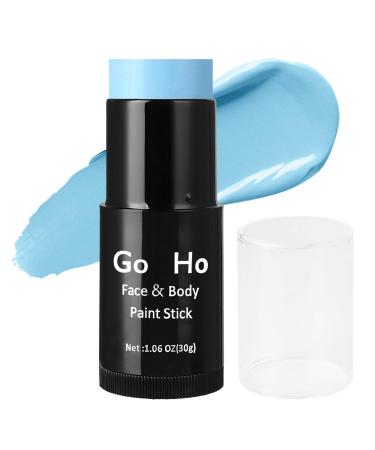 Go Ho Cream Sky Blue Blendable Stick(1.06 OZ) Light Blue Face Body Paint Stick Oil Professional Face Foundation for Halloween SFX Makeup Light Blue Face Paint Stick
