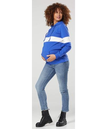 Happy Mama Women's Nursing Hoodie Breastfeeding Maternity - Royal Blue & White - Buy Online on SooperMarket.com