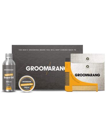 Essential Collection Gift Set Beard Comb Moustache Wax 15ml Beard Oil 30ml