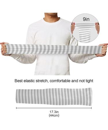 Grey Striped Compression Arm Sleeve - UPF 40+ Sun Protection for Men & Women - Buy Online on SooperMarket.com