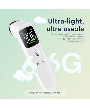 No-Touch Digital Forehead Thermometer for Adults and Kids - High Accuracy, Ultra Clear LED Screen, Fever Alarm - White - Buy Online on SooperMarket.com