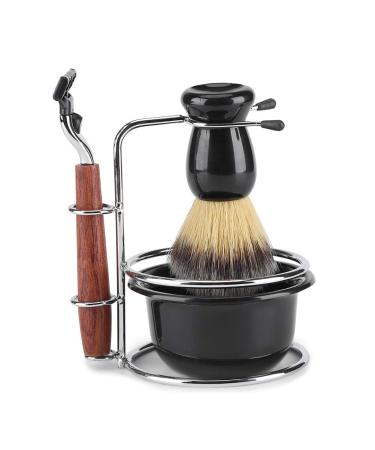 Share set 4 pieces of manual razor Robust stand holder made of stainless steel shaving shell gift set wet rasier set for men for husband father or brother