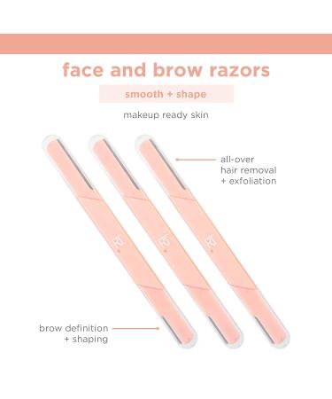 Real Techniques Dual Ended Face and Brow Razors - 3 Piece Set for Exfoliating, Dermaplaning, and Precision Trimming - Buy Online on SooperMarket.com