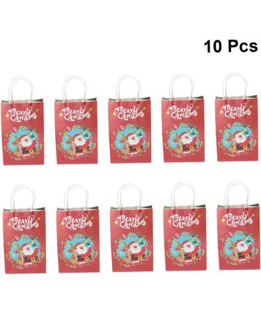 Healeved 10pcs Christmas Paper Bags Paper Gift Bag Christmas Gift Bags Christmas Bag Christmas Goodie Bag Paper Sweet Bag Brown Paper Bag Party Bags with Handles Portable Elder Candy Bag - Buy Online on SooperMarket.com