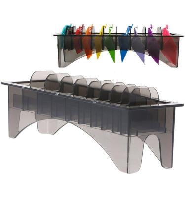 Rectangular Plastic Blade Organizer for 10 Blades Clipper Comb Holder Storage Case Rack 10 Grid Base for Hair Clipper Limit Comb Guide Comb