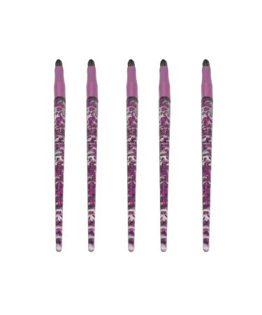 5pcs Lip & Eye Makeup Brush Set - Glitter Long Handle Professional Lip Brush Soft Hair Applicators for Lipstick & Eyeshadow - Buy Online on SooperMarket.com