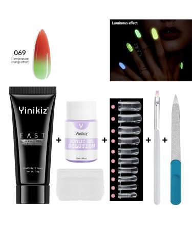 Monochrome Nail Extension Starter Set | Glow-in-the-Dark Gel & Rhinestone Glitter for Beginners - Nail Art Design #03 - Buy Online on SooperMarket.com