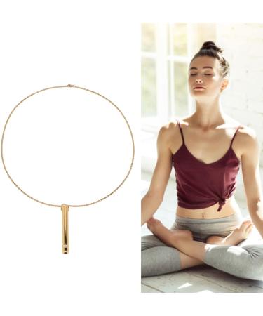Mindful Breathing Necklace Prevent Skin Fading Reduce Anxiety Relieve Stress Increase Lung Volume For Men For Daily Wear (Gold Color) - Buy Online on SooperMarket.com