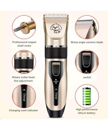 Dog Clippers Rechargeable Low Noise Cordless Pet Clippers with 4 Guide Combs and Cleaning Brush Nail Kits - Buy Online on SooperMarket.com