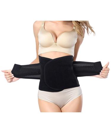 HIDARLING Postpartum Support Recovery Belly Belt Body Shaper Corset Belt with High Elastic for Women and Maternity Recovering from Birth Waist Trainer Belts (M Black) Black M
