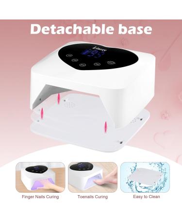Rechargeable 72W Cordless UV LED Nail Lamp - Professional Nail Dryer with 5 Timer Settings & Heart-Shaped LCD Display - Buy Online on SooperMarket.com