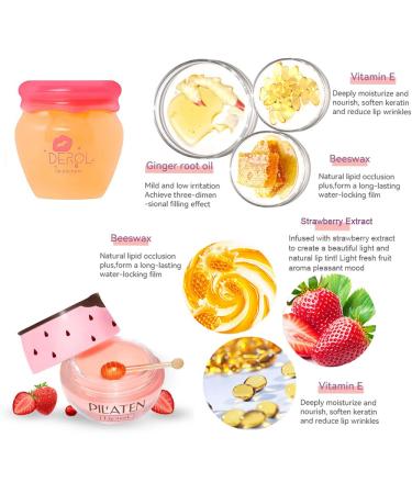 Shop Lip Plumper Set: Hydrating Lip Mask Gloss and Exfoliator - Strawberry & Ginger for Soft Luscious Lips - Buy Online on SooperMarket.com
