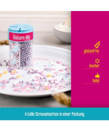 Decocino Unicorn Mix - 90g Sugar Pearls & Streukonfetti for Cake Muffins & Fondant Decoration - Buy Online on SooperMarket.com