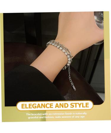 PACKOVE 2pcs Rhinestone Bracelet Wrist Bracelet Delicate Bracelet Girls Bracelet Women Bracelets Layering Bracelets Chain Bracelet Personalized Bracelet Charm Alloy Miss Chained - Buy Online on SooperMarket.com