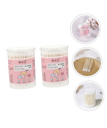 Organic Cotton Baby Swabs - Beavorty 2 Boxes - 7.3X0.4X0.4CM - White - Household Cleaning Tool for Baby and Home - Buy Online on SooperMarket.com