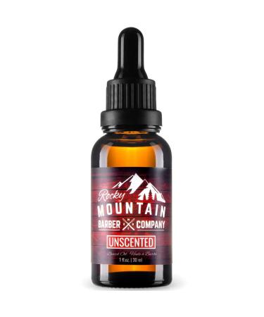 Rocky Mountain Barber Company Men s Unscented Beard Oil - Featuring Grapeseed Oil Coconut Oil Argan Oil and No Added Scent